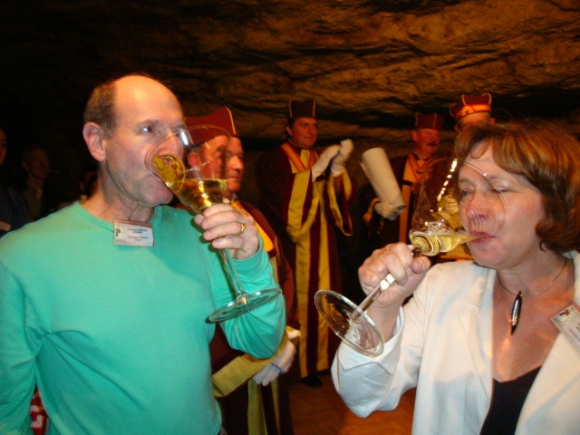 Vouvray wine with Vicki
                  Mahaffey